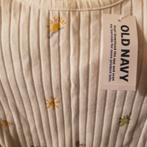 Fitted Rib-Knit Printed Lettuce-Hem Top for Toddler Girls - Picture 2 of 3